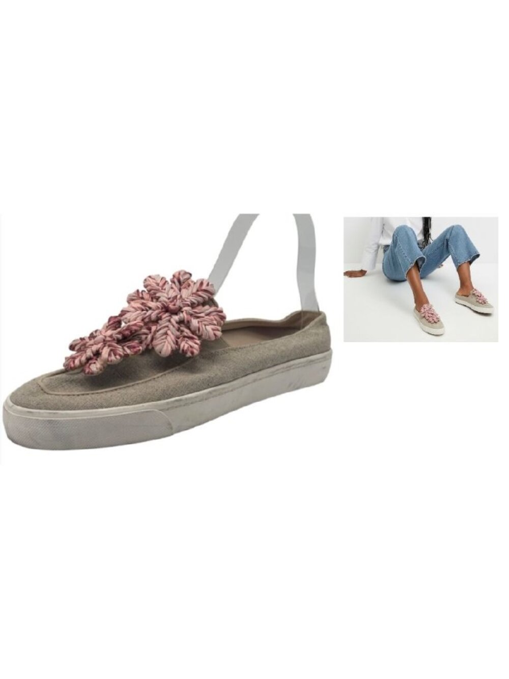 Louise et Cie Branlin floral embellished mule sneaker, Beige, 8.5M